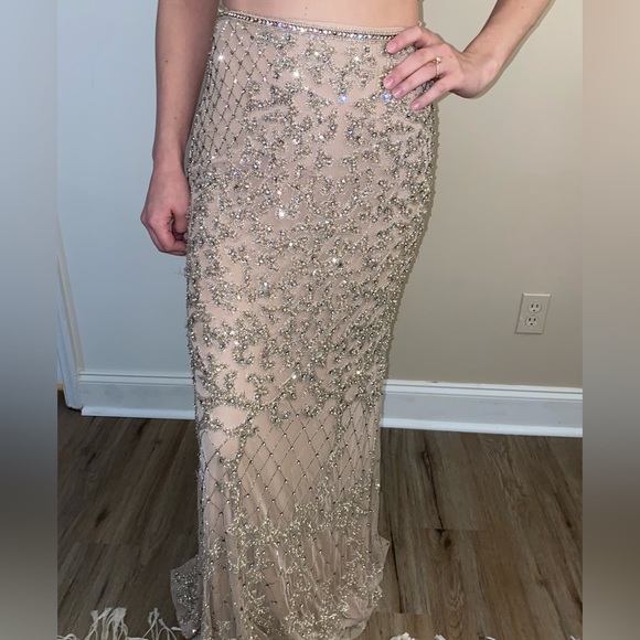 Sherri Hill 2 Piece Beaded Corset Back Gown - Picture 6 of 8